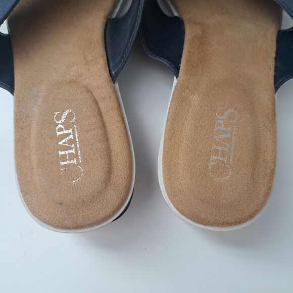 Chaps Women's Olessia Blue Faux Suede Wedge Sandals Slip-On Size 9 - Picture 6 of 7